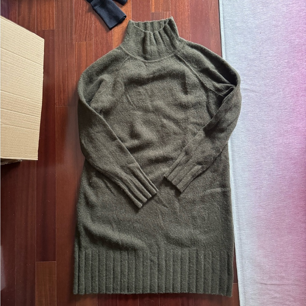 Banana Republic Green Turtleneck Sweater Dress